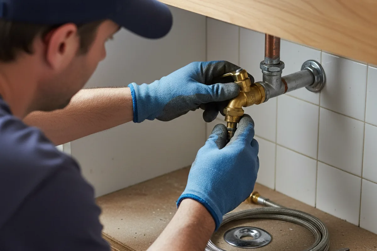Shutoff valve and fitting work during Emergency Plumbing in Frankford